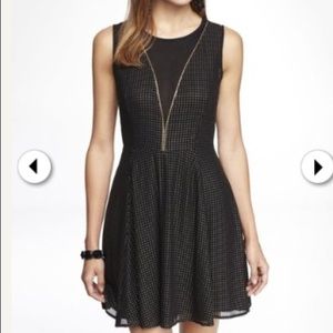 Express black dress with gold dots